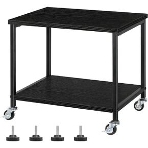 Printer Cart White Printer Stand Rack with Wheels Under Desk Printer Table with Storage 2 Tier Rolling Printer Holder for Desk Shelf Organizer for Scanner Fax Machine Home Printers Holder