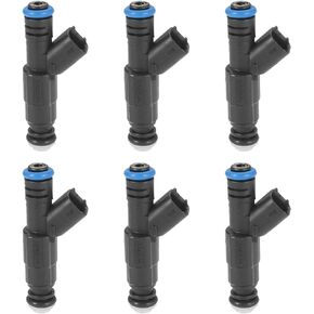 Fuel Injectors 4 Holes, 0280155784 Fuel Injector Compatible with Jeep Cherokee Grand Cherokee Wrangler 4.0L Dodge Ram 1500 2500 3500 5.2L 1999-2004 6pcs