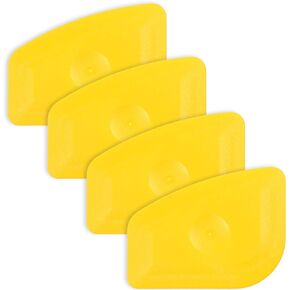 AHCHAY Small Handy Plastic Scraper Hard Sharp Card Round Edge for Home Universal Cleaning Squeegee, Decal Sticker Remover, Pack of 4