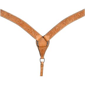 HILASON Western Horse Headstall Breast Collar Set Genuine American Leather Floral Tan | Headstall for Horses Western | Headstall | Horse Headstall | Headstall for Horses | Headstall Set
