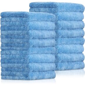16 Pcs Cars Microfiber Towels Buffing Drying Wash Cleaning Towel Cloths Plush Large Car Towels Thick Car Care Polishing Detailing Buffing Waxing Scratch Proof Towel, 15.75 x 15.75 Inch