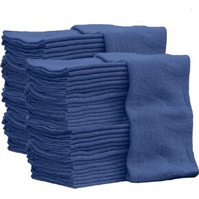 Nabob Wipers Auto Mechanic Shop Towels 100 Pack Bulk Rags 100% Cotton Commercial Grade Shop Rags Size 14"x14" (100 Pack, Blue)