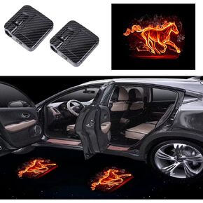 أضواء باب السيارة شعار العارض 2PCS سيارة لاسلكية باب ترحيب الضوء، أضواء باب السيارة شعار أضواء الخطوة أضواء الظل متوافق مع فورد موستانج برونكو جميع نماذج السيارات (الحصان الأزرق) in Kuwait