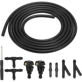 X AUTOHAUX Front Windshield Washer Nozzles Kit for Ford F-150 2.2 Meters Windshield Washer Hose with 6pcs Connectors Replaces 3W7Z17603AA