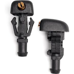 Click&Fit Windshield Washer Spray Nozzles replacement kit for Ford F150 E150 E250 E350 Taurus Flex Expedition Crown Mercury; Windshield water jet accessories (2pcs sprayers, fluid hose, check valves)