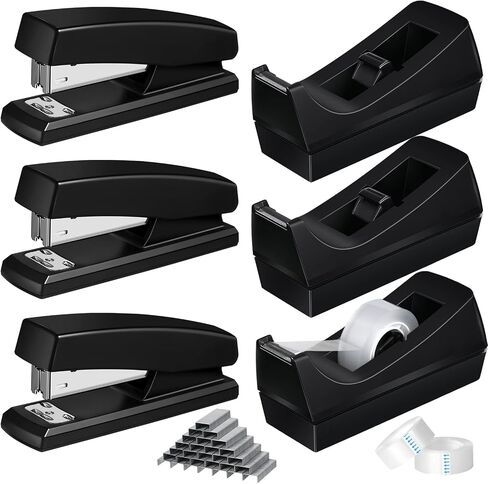 10 Pcs Tape Dispenser Staplers for Desk with Staples and White Tapes 25 Sheet Capacity School Office Stapler in Saudi Arabia
