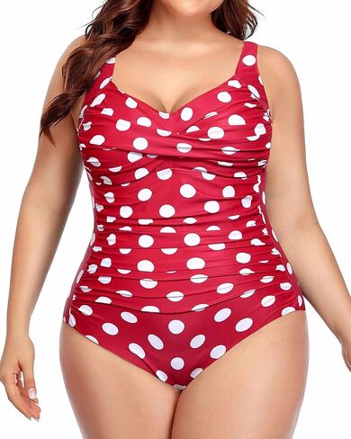 Yonique Women Plus Size One Piece Swimsuits Tummy Control Bathing Suits Twist Front Ruched Swimwear in Saudi Arabia