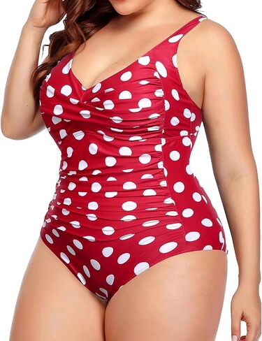 Yonique Women Plus Size One Piece Swimsuits Tummy Control Bathing Suits Twist Front Ruched Swimwear in Saudi Arabia