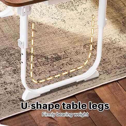 Laptop Desk for Bed Lap Desk with LED Desk Light, Adjustable Tablet Bed Table with Foldable Legs Storage Drawer, Breakfast Serving Tray Folding Laptop Stand Reading Holder for Sofa Couch Floor (BLACK) in Kuwait