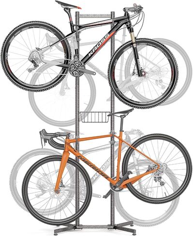 CXWXC 2-/4-Bike Storage Rack with Basket - Bike Rack Garage for Road, Mountain and Hybrid Bike Garage & Home (For 4 bikes) in Saudi Arabia