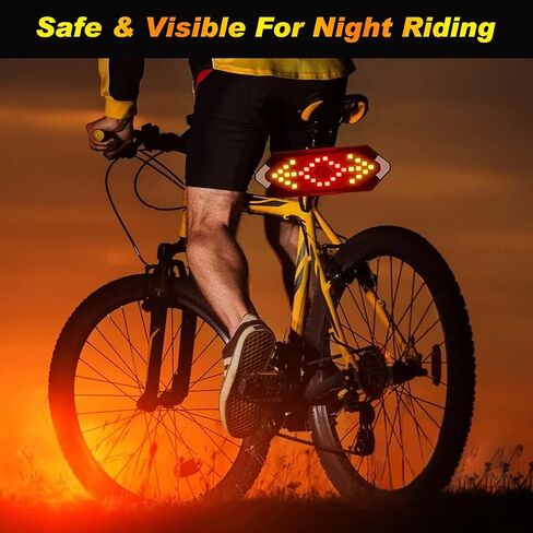 GOTINSN Bike Tail Light for Night Riding, Bicycle Rear Light with Turn Signals Wireless Waterproof Remote Control of Safety Warning Cycling Tail Light in Saudi Arabia