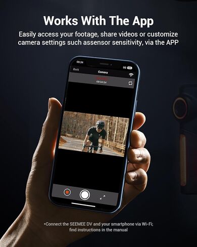 Magicshine SEEMEE DV ضوء خلفي للكاميرا، 1080P 146 درجة | USB-C قابل للشحن | بطارية 3400 مللي أمبير في الساعة وقت تشغيل يصل إلى 110 ساعات | IPX6 مقاوم للماء من الألومنيوم للدراجة الخلفية لراكبي الدراجات على الطرق الحضرية in Kuwait