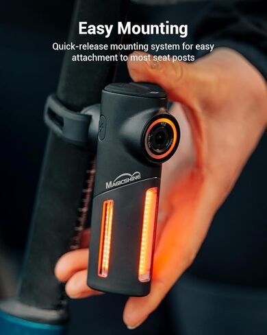 Magicshine SEEMEE DV ضوء خلفي للكاميرا، 1080P 146 درجة | USB-C قابل للشحن | بطارية 3400 مللي أمبير في الساعة وقت تشغيل يصل إلى 110 ساعات | IPX6 مقاوم للماء من الألومنيوم للدراجة الخلفية لراكبي الدراجات على الطرق الحضرية in Kuwait
