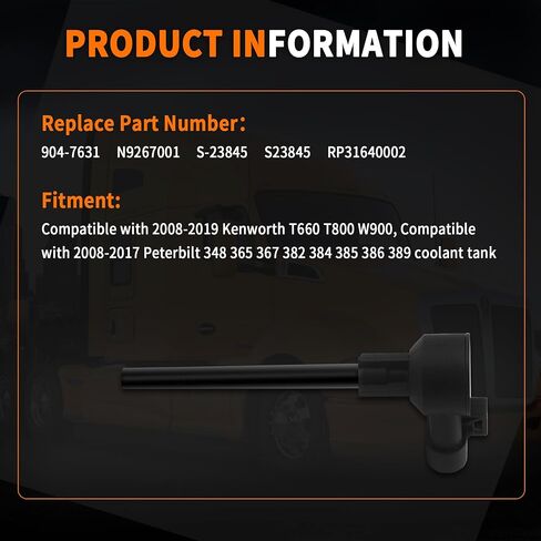 BUYMACHINERYPARTS 904-7631 مستشعر مستوى سائل التبريد متوافق مع شاحنات Peterbilt 2008-2019 متوافق مع شاحنات Kenworth 2008-2017 لاستبدال N9267001 RP31640002 (3Pin) in Saudi Arabia