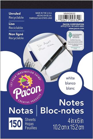Pacon PACMMK11508 Note Pad, 4" x 6", Fluorescent Colors, 100 Sheets in Kuwait