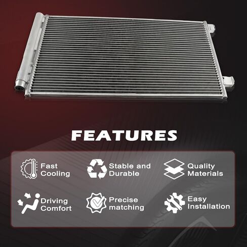 4921 AC Condenser Air Conditioning Condenser Compatible with 2015-2021 Renegade Compass 2.4L 4Cyl Engine Aluminum Parallel Flow Replace OE 730045, 68247204AA, 68273402AA in Saudi Arabia