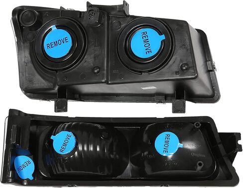 DNA MOTORING HL-OH-CS03-4P-BK-CL1 مصابيح أمامية سوداء متوافقة مع موديلات 2003-2006 Chevy Silverado/Avalanche Fit بدون تكسية المصنع in Saudi Arabia