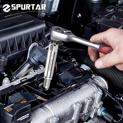 Spurtar 14mm Spark Plug Socket 3/8-inch Drive Thin Wall Magnetic Spark Plug Socket - 12-Point Design Compatible with BMW Mini Motorcycle, Car, SUV, Mercedes, Nissan, Peugeot in Saudi Arabia