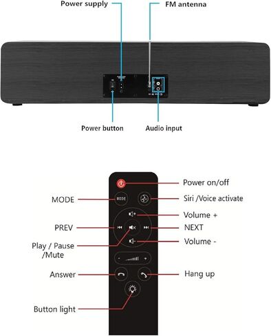 CD Player with Speakers Bluetooth for Home Stereo System Boombox | FM Radio USB SD AUX Remote Control | 28 Inch Long with Bluetooth Receiver (Black Finish) in Kuwait