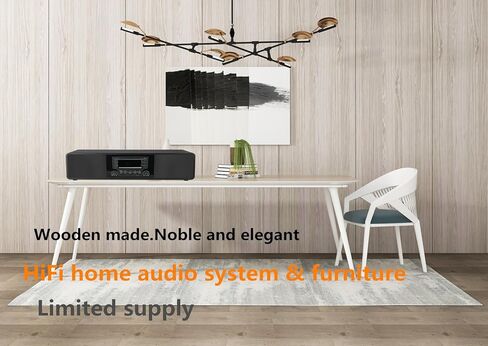 CD Player with Speakers Bluetooth for Home Stereo System Boombox | FM Radio USB SD AUX Remote Control | 28 Inch Long with Bluetooth Receiver (Black Finish) in Kuwait