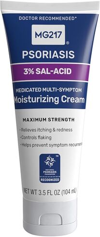 MG217 Medicated Moisturizing Psoriasis Cream with 3% Salicylic Acid, Multi-Symptom, Fragrance Free, 3.5 Fl Oz in Kuwait