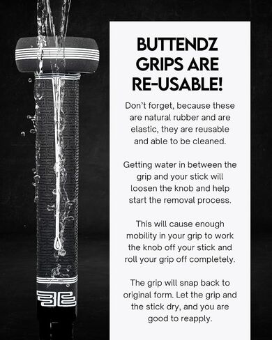 قبضة بديلة لعصا الهوكي من Buttendz Sentry Goalie - التحكم الدقيق في المرمى مع مقبض كبير الحجم، وملمس مبلط محسن، وقبضة عصا الهوكي الممتازة in Saudi Arabia