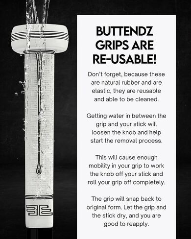 قبضة بديلة لعصا الهوكي من Buttendz Sentry Goalie - التحكم الدقيق في المرمى مع مقبض كبير الحجم، وملمس مبلط محسن، وقبضة عصا الهوكي الممتازة in Saudi Arabia