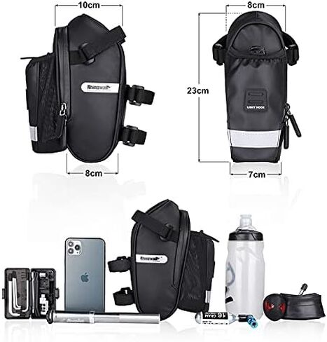 Rhinowalk Cycling Water Holder Saddle Bag Bicycle Saddle Bag Cycling Bike Under Seat Storage Pouch Bag with for MTB Bike,Mountain Bike,Road Bike in Saudi Arabia