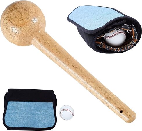 مطرقة قفازات من قطعة واحدة للبيسبول والبيسبول من Yuyongshuai، أداة تشكيل قفازات البيسبول والكرة اللينة، لفافة القفازات، حزام قفازات البيسبول والكرة اللينة، مجموعة من 3 قطع، تناسب جميع القفازات. in Kuwait
