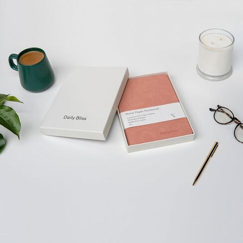 Daily Bliss Stone Paper Journal Premium A5 Hardcover Vegan Leather Notebook Journal | 160 Pages | Premium Quality Professional Notebook For Men and Women |Comes With Gift Box Waterproof Notebook in Kuwait