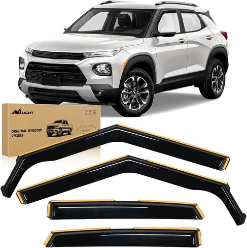 واقيات المطر المتينة في القناة من Nilight لسيارة Chevy Trailblazer 2021 2022 2023 2024 منحرف النافذة، واقيات نافذة التهوية-4 قطعة in Saudi Arabia