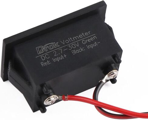 DROK 0.40 بوصة أخضر ساطع LED الفولتميتر الرقمي DC 2.7-30V مقاوم للماء لوحة قياس الجهد 2 أسلاك 12V/24V فولت اختبار قياس انخفاض استهلاك الطاقة الكاشف in Saudi Arabia