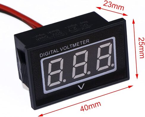 DROK 0.40 بوصة أخضر ساطع LED الفولتميتر الرقمي DC 2.7-30V مقاوم للماء لوحة قياس الجهد 2 أسلاك 12V/24V فولت اختبار قياس انخفاض استهلاك الطاقة الكاشف in Saudi Arabia