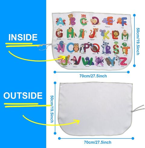 Car Window Shades for Side Windows Baby and Kids,Car Back Window Sun Shade Covers,Strong Magnetic Sunshades Curtains for Truck,27.5" x 19.5" (Animal Alphabet) in Saudi Arabia