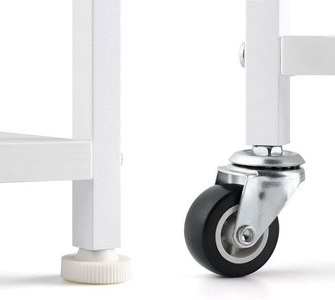 Printer Cart White Printer Stand Rack with Wheels Under Desk Printer Table with Storage 2 Tier Rolling Printer Holder for Desk Shelf Organizer for Scanner Fax Machine Home Printers Holder in Saudi Arabia