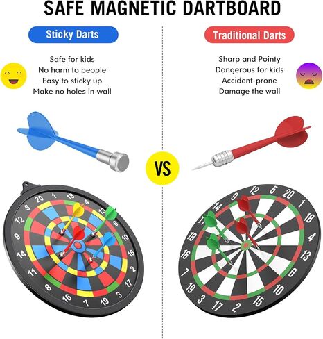 Magnetic Dart Board with Magnetic Darts Kids Adult Safe Dart Board Set for Boys Girls Easy Hanging Classic Dart Board Toys Indoor Outdoors Party Games in Saudi Arabia
