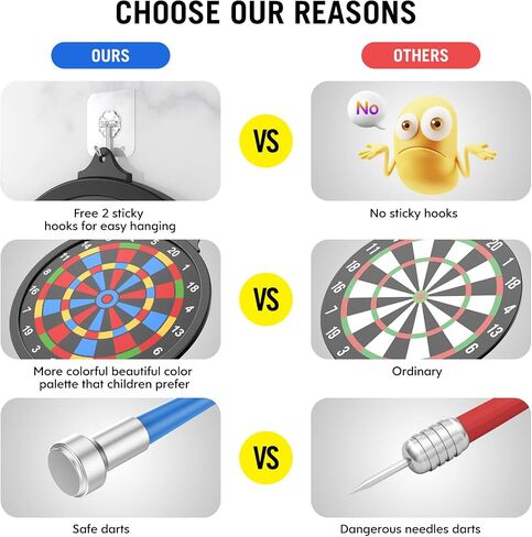 Magnetic Dart Board with Magnetic Darts Kids Adult Safe Dart Board Set for Boys Girls Easy Hanging Classic Dart Board Toys Indoor Outdoors Party Games in Saudi Arabia