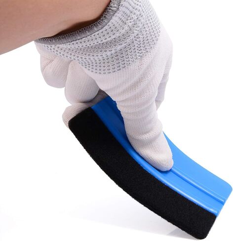 EHDIS 50pcs Vinyl Squeegee Bulk Felt Edge Squeegee 4 Inch Car Vinyl Scraper Decal Applicator Window Tint Tool with Black Fabric Felt Edge-Blue in Saudi Arabia
