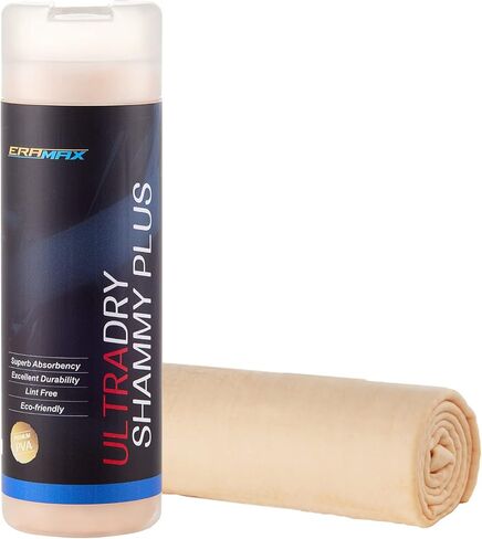 Eramax Delux UltraDry Car Shammy - XL Chamois Cloth for Car, Absorbent Shammy Towel for Car Wash Drying, Professional Shamee Scratch-Free Car Drying Towel, Boat Towel - Yellow in Kuwait