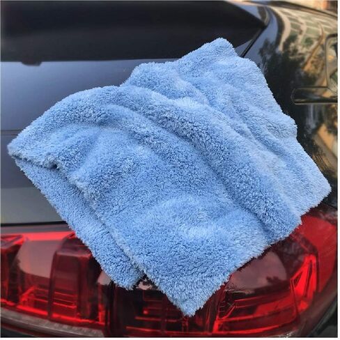 Edgeless Microfiber Towel Car Drying Wash Buffing 6Pack 16"x16" Ultra Plush 450gsm Detailing Cloth (Gray) in Kuwait