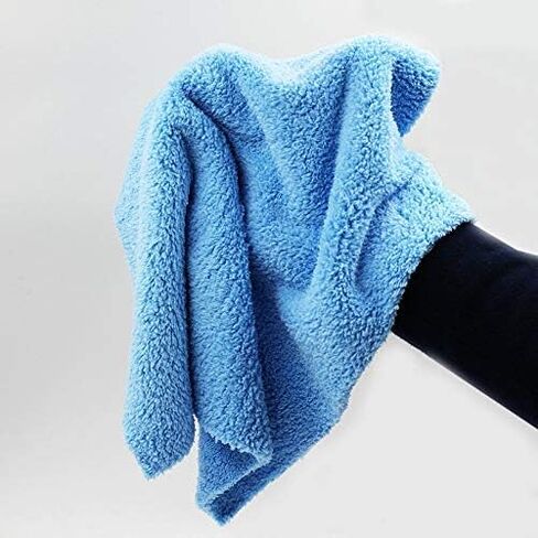 Edgeless Microfiber Towel Car Drying Wash Buffing 6Pack 16"x16" Ultra Plush 450gsm Detailing Cloth (Gray) in Kuwait