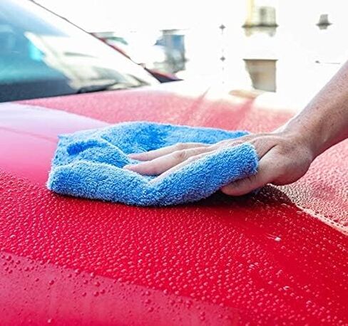 Edgeless Microfiber Towel Car Drying Wash Buffing 6Pack 16"x16" Ultra Plush 450gsm Detailing Cloth (Gray) in Kuwait