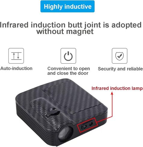 أضواء باب السيارة شعار العارض 2PCS سيارة لاسلكية باب ترحيب الضوء، أضواء باب السيارة شعار أضواء الخطوة أضواء الظل متوافق مع فورد موستانج برونكو جميع نماذج السيارات (الحصان الأزرق) in Kuwait