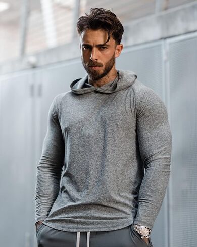 هوديس كلاسيكي نشط للرجال، هوديس ممتاز سريع الجفاف وقمصان للتمرين للرجال in Kuwait