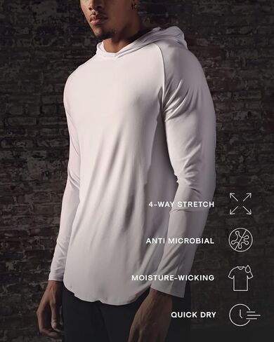 هوديس كلاسيكي نشط للرجال، هوديس ممتاز سريع الجفاف وقمصان للتمرين للرجال in Kuwait