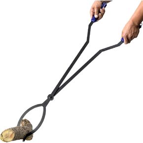 40" Fire Log Tongs Firewood Grabber and Fire Poker Set,Large Fire Pit Tool Outdoor/Indoor Bonfire Campfire Backyard Deck Camping Log Grabber Rustproof Safely Moves Firewood