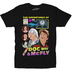 العودة إلى تي شيرت فيلم Marty McFly Doc Brown 88 MPH Delorean 80s in Kuwait