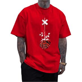 SOLY HUX Men's Graphic Tees Floral Letter Print T Shirt Short Sleeve Crew Neck Casual Tops
