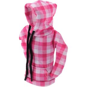 Universal 15x11.5cm/5.91"x4.53" Gear Shift Knob Cover Decoration Stick Shifting Handle Protector Polyester 1 Pc Hoodie Style Pink