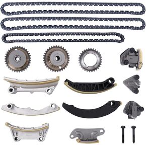 Timing Chain Kit w/Chain Guide Tensioner Sprocket Set 9-0753S 1262514 Compatible with Chevrolet Equinox Buick Enclave Cadillac CTS Pontiac G8 Saturn Aura 3.6L 3.0L